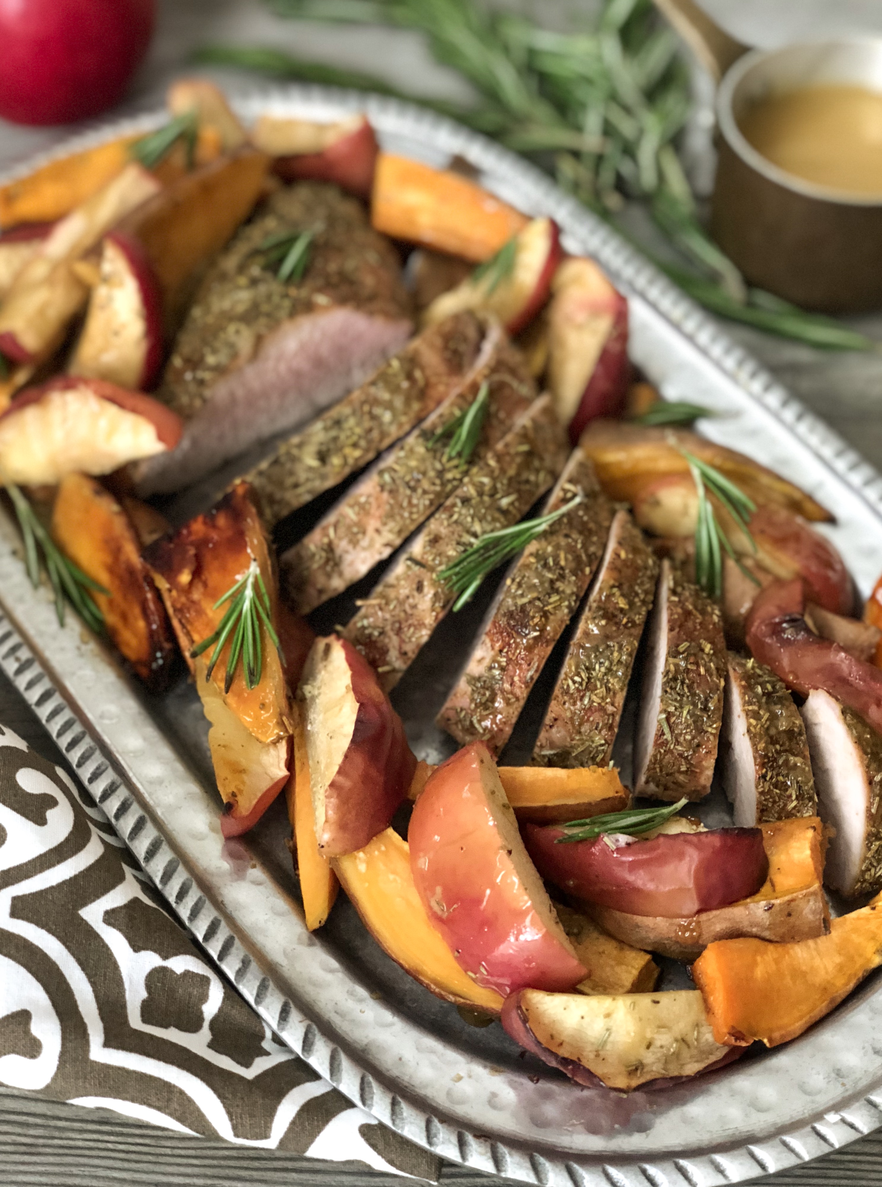 Sheet Pan Maple Dijon Apples & Pork