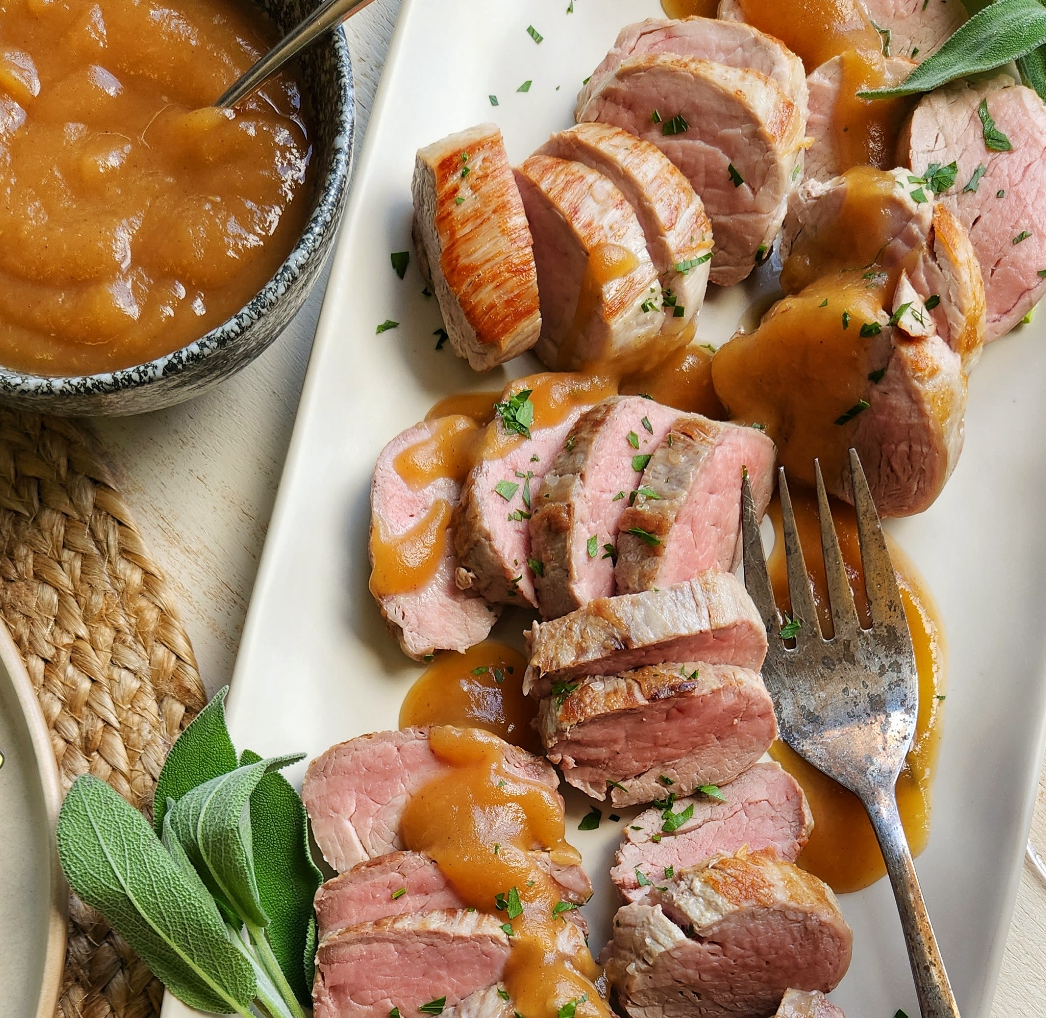 Pork Tenderloin with Sage Apple Butter