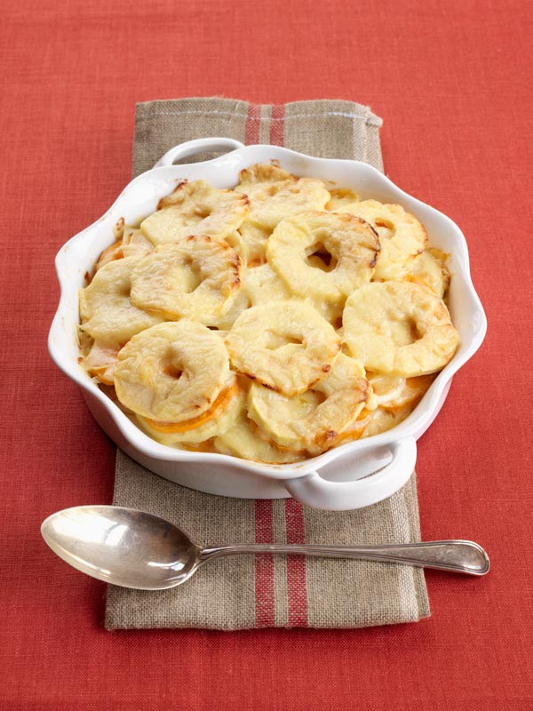 Sweet Potato and Ontario Apple Gratin